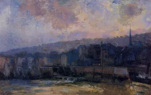 The Waterfront, Port of Honfleur Oil painting by Albert Lebourg
