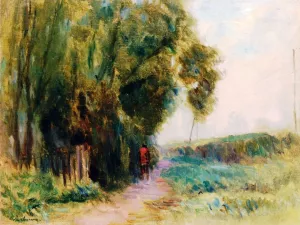 Upward Path Along a Railway Line by Albert Lebourg Oil Painting