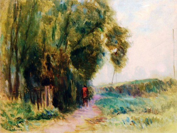 Upward Path Along a Railway Line by Albert Lebourg - Hand-Painted Oil Painting Reproduction