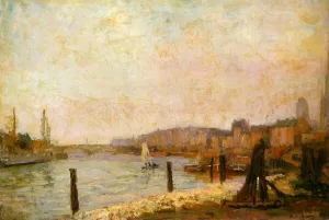 View of Rouen in Winter by Albert Lebourg Oil Painting
