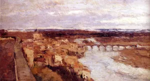 View of the Town of Pont-du-Chateau by Albert Lebourg Oil Painting