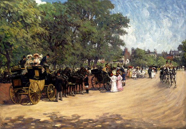 Main Product Photo of The Four-in-Hand, Hyde Park Painting by Albert Ludovici