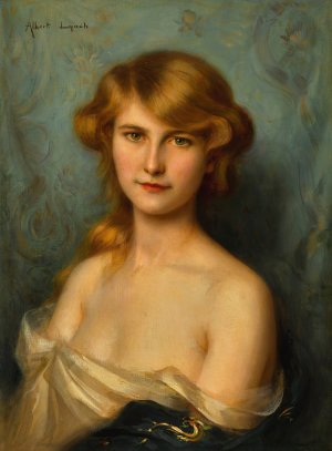 A Young Beauty by Albert Lynch Oil Painting