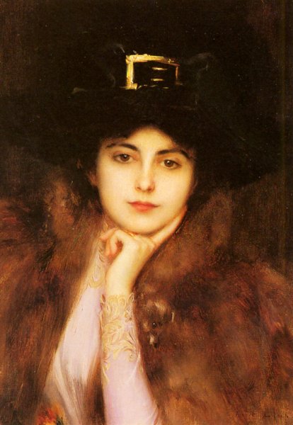 Main Product Photo of Portrait of an Elegant Lady Painting by Albert Lynch