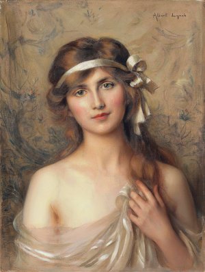 The White Ribbon by Albert Lynch Oil Painting