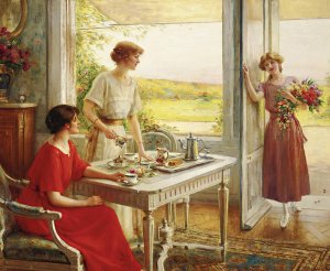 Time For Tea by Albert Lynch Oil Painting