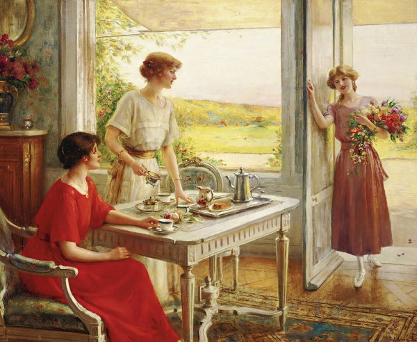 Main Product Photo of Time For Tea Painting by Albert Lynch