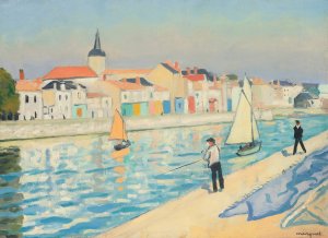 Les Pecheurs a La Ligne, La Chaume by Albert Marquet Oil Painting