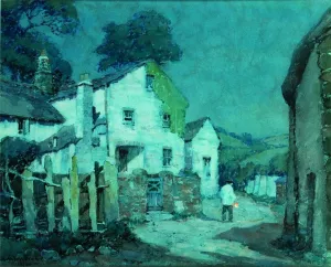 A Devon Village by Albert Moulton Foweraker Oil Painting