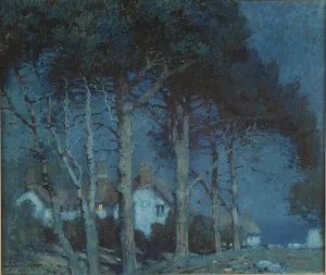 A Dorset Village painting by Albert Moulton Foweraker