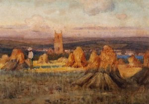 Evening Glow, Lelant, Cornwall by Albert Moulton Foweraker Oil Painting