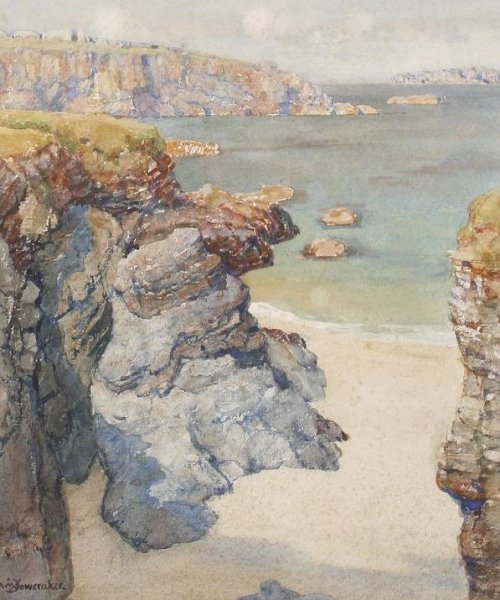 Main Product Photo of Harlyn Bay, Trevose, Cornwall Painting by Albert Moulton Foweraker