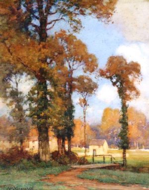 Lower Lelant Cornwall by Albert Moulton Foweraker Oil Painting