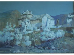 Moonlight, Antequera painting by Albert Moulton Foweraker