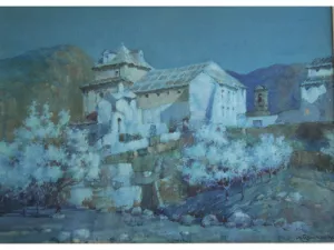 Moonlight, Antequera Oil painting by Albert Moulton Foweraker