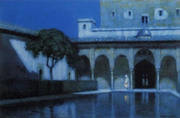 Moonlight, Court of the Myrtles, Alhambra