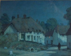 Moonlight, Devon by Albert Moulton Foweraker Oil Painting