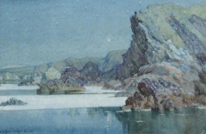 Moonlight, Newquay by Albert Moulton Foweraker Oil Painting
