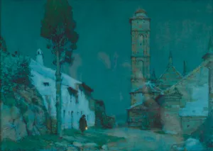 Moonlight, Santa Maria, Antequera painting by Albert Moulton Foweraker