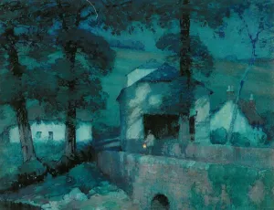 Moonlight, South Devon by Albert Moulton Foweraker Oil Painting