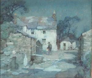 Moonlight, St. Merryn by Albert Moulton Foweraker - Oil Painting Reproduction