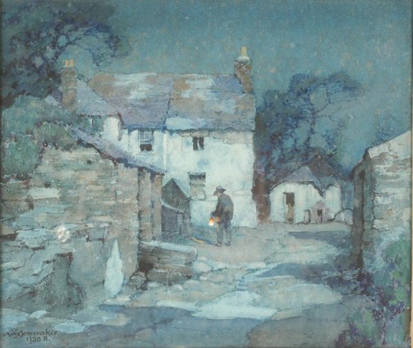 Main Product Photo of Moonlight, St. Merryn Painting by Albert Moulton Foweraker
