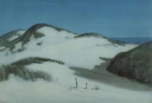 Moonshadows Across Sand Dunes by Albert Moulton Foweraker Oil Painting