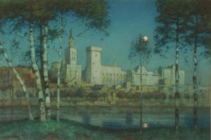 Papal Palace Avignon by Albert Moulton Foweraker Oil Painting