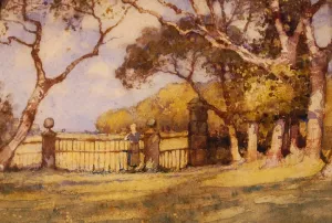 Rural Woodland Scene by Albert Moulton Foweraker Oil Painting