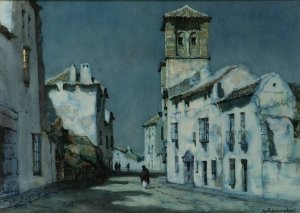 Spanish Village by Albert Moulton Foweraker Oil Painting