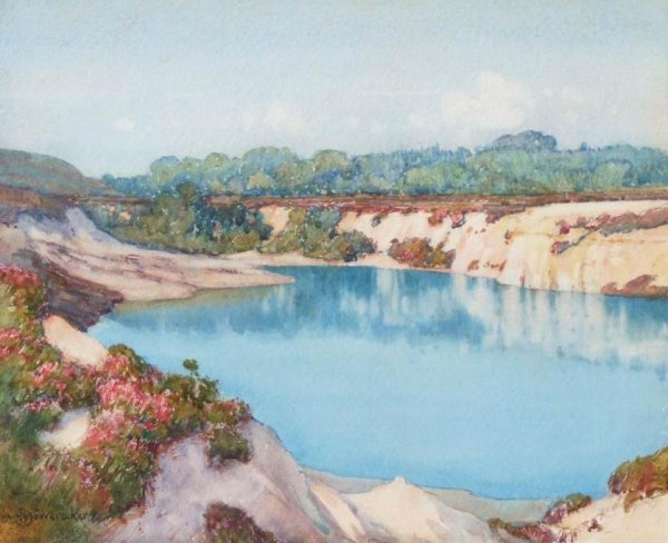Main Product Photo of The Blue Pool Painting by Albert Moulton Foweraker