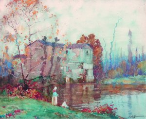 The Mill, Cordes, France by Albert Moulton Foweraker Oil Painting
