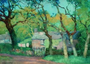 Washing Day, House in the Woods by Albert Moulton Foweraker Oil Painting