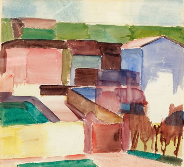 Main Product Photo of Hauser Houses Painting by Albert Muller
