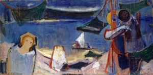 Reminiscence of Edvard Munch by Albert Muller Oil Painting