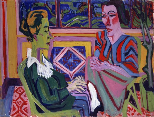 Main Product Photo of Woman And Girl  Painting by Albert Muller