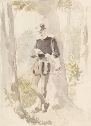 Staande jongeman die een brief leest by Albert Neuhuys Oil Painting