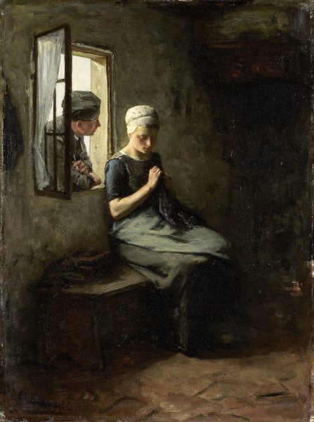 Main Product Photo of Vissersvrijage  Painting by Albert Neuhuys