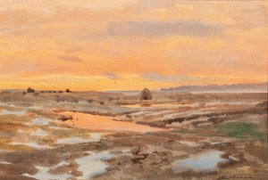 Sunset on the Gulf of Finland by Albert Nikolaevich Benois Oil Painting