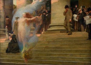 La Fortune passe by Albert Pierre-Rene Maignan Oil Painting