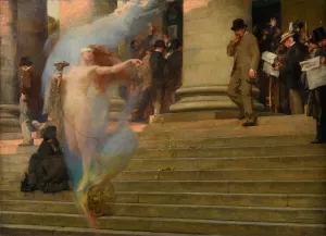 La Fortune passe by Albert Pierre-Rene Maignan Oil Painting