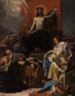 Le Christ Redempteur, Le Christ appelle a lui les affliges by Albert Pierre-Rene Maignan Oil Painting