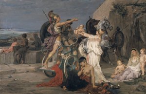 The Departure of Hektor by Albert Pierre-Rene Maignan Oil Painting