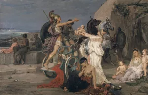 The Departure of Hektor by Albert Pierre-Rene Maignan Oil Painting