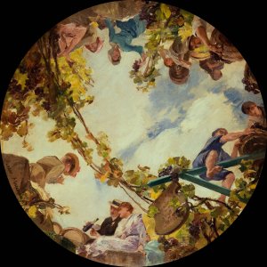 Vendanges en Bourgogne Oil painting by Albert Pierre-Rene Maignan