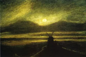 The Old Mill by Moonlight painting by Albert Pinkham Ryder