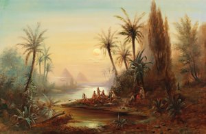 Evening On The Nile Oil painting by Albert Rieger