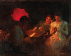 Bei der Handarbeit by Albert Ritzberger Oil Painting