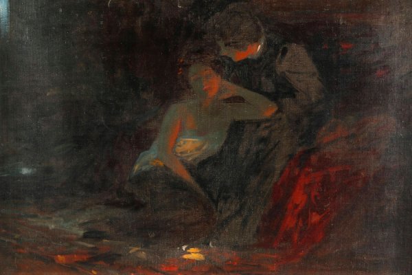 Liebespaar by Albert Ritzberger - Hand-Painted Oil Painting Reproduction