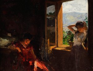 Nachmittaglicher Musiggang by Albert Ritzberger Oil Painting